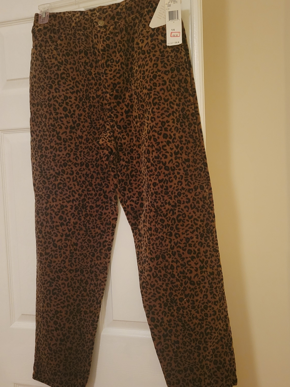 Jones New York Leopard-Print Straight-Leg Pants - Brown/Black